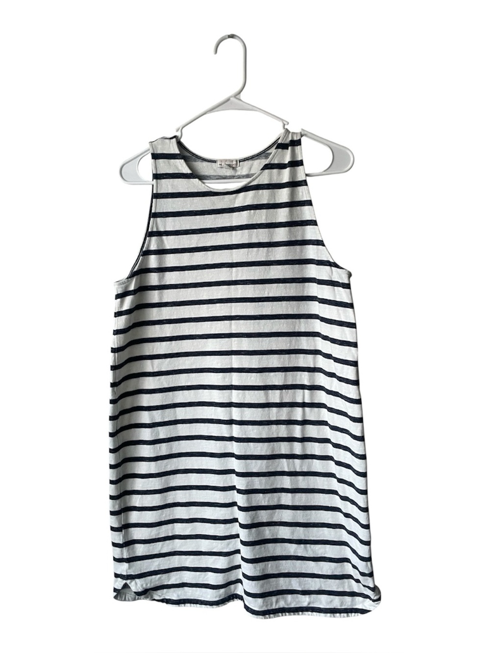 GAP White and Navy Striped Sleeveless Dress